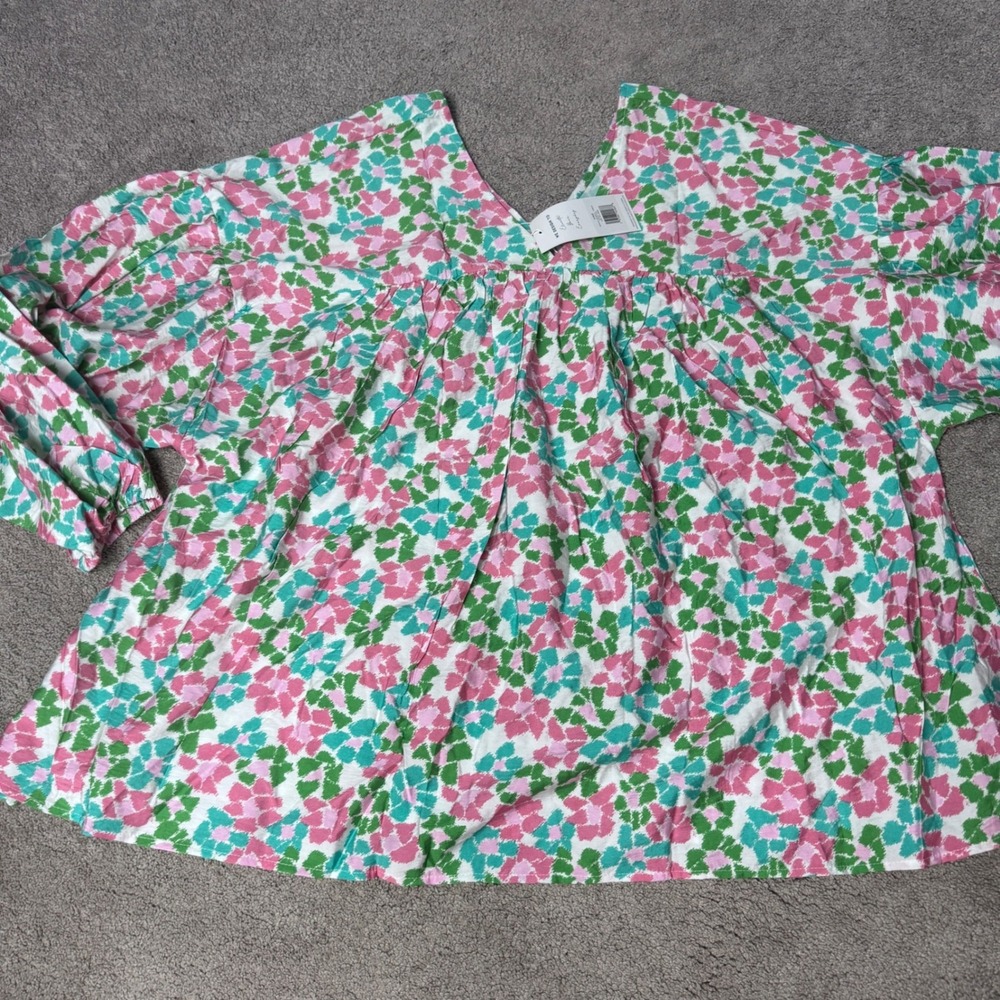 NEW Michelle Mcdowell Women's XXL Green Mosaic Moment Loren Top